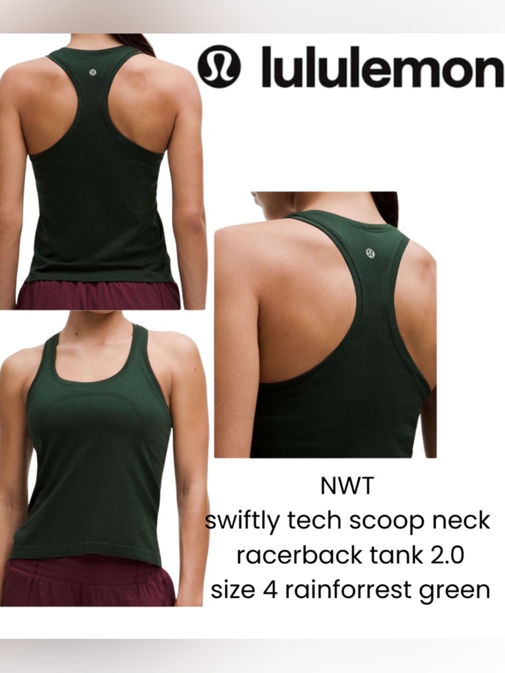 NWT lululemon swiftly tech scoop neck tank